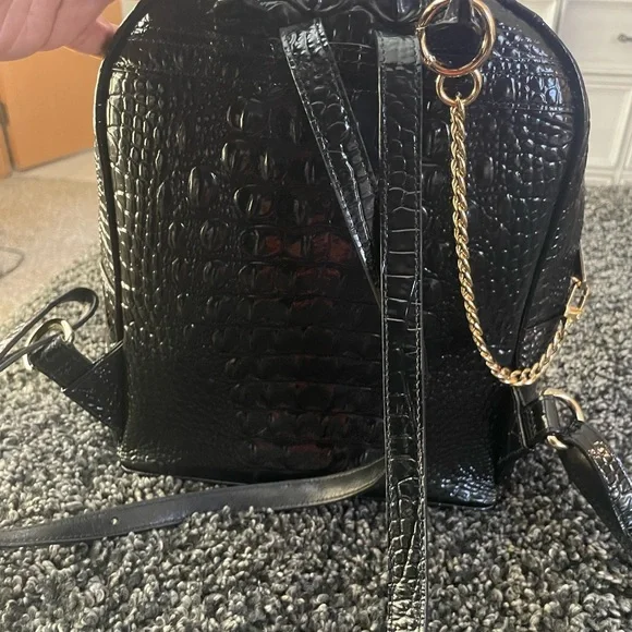 Brahmin Glossy Black Embossed Backpack - Picture 5 of 10